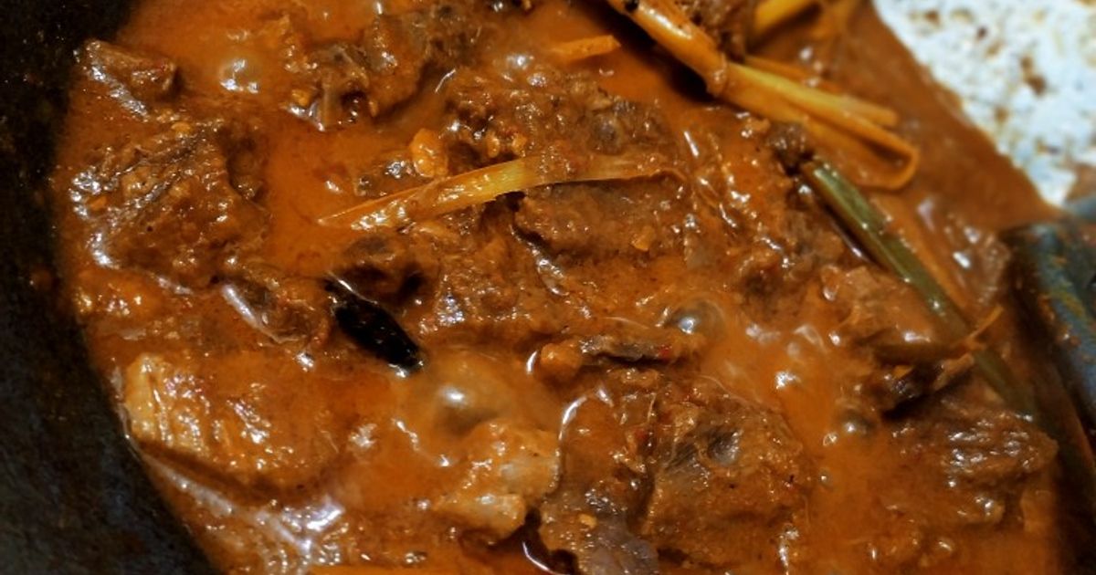 Resep Rendang Daging Nyemek Nyemek Pake Rempah Bubuk Rendang Instan ...