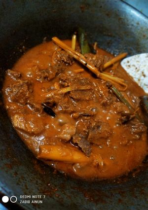 Foto resep Rendang daging nyemek nyemek pake rempah bubuk rendang instan