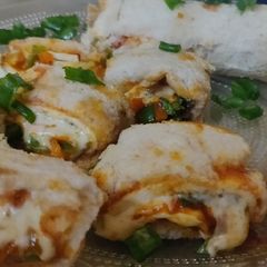 A picture of Paneer pinwheel Rolls.