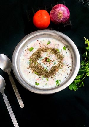 A picture of Onion Tomato Raita.