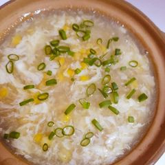 A picture of Chicken corn soup.