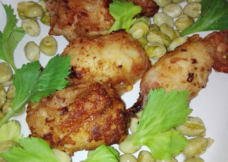 Tapa de chipirones con habitas