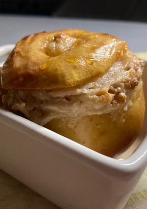 Une photo de Pomme au four biscuittée au miel