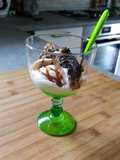 Gelato al cioccolato e fiordilatte