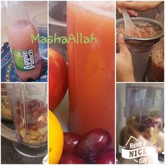A picture of Luq's apple and red grape drink!.