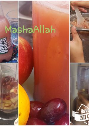 A picture of Luq's apple and red grape drink!.
