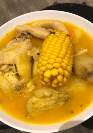 A picture of Jamaican chicken soup.