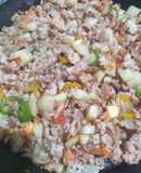 Pork Picadillo with Pico de Gallo and Potatoes