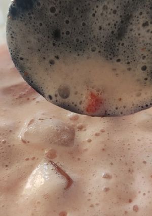 Una foto de Agua de Horchata de fresa deliciosa y hermosa!!!!