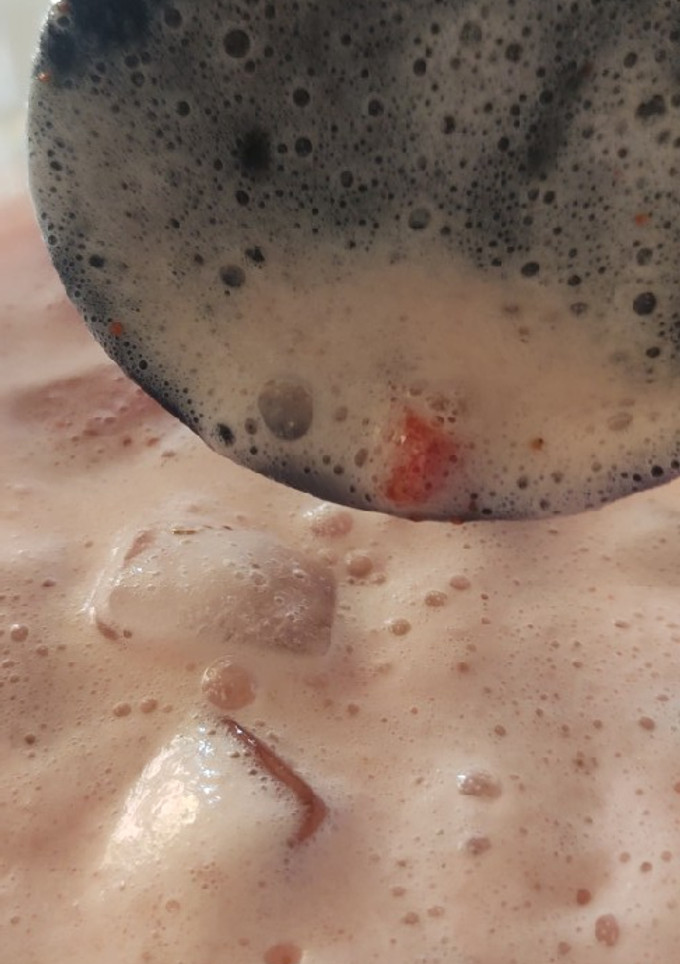 Una foto de Agua de Horchata de fresa deliciosa y hermosa!!!!
