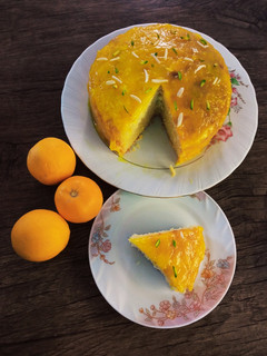 عکسی از دستور کیک پرتقالی با سس پرتقالی🧡🍊
