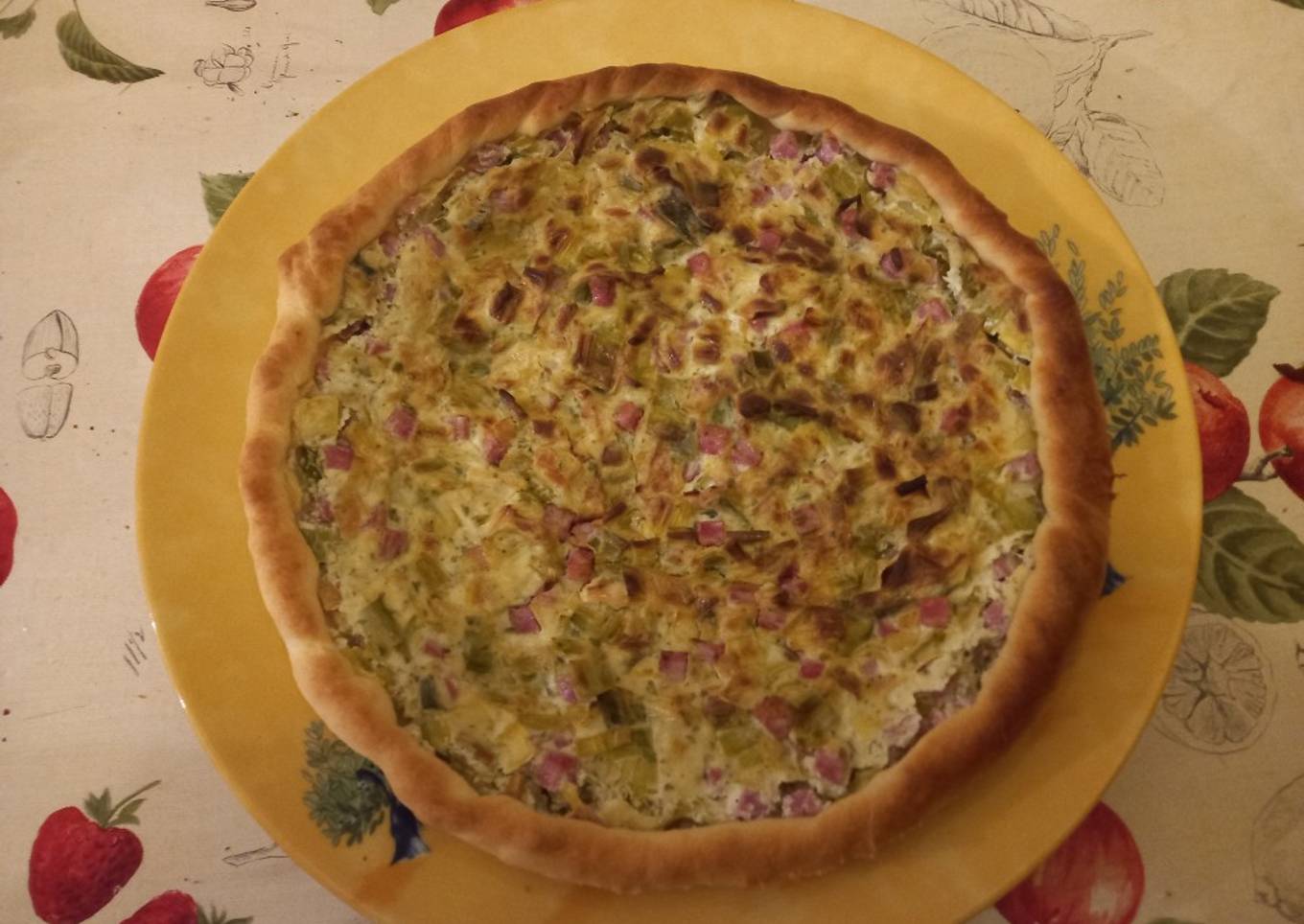 Tarte poireaux et lardons