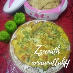 Capsi Omelette or Green Omelette A picture of Capsi Omelette or Green Omelette.