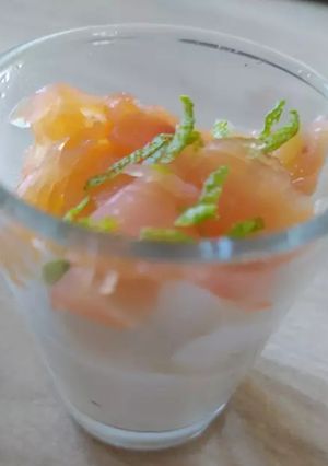 Une photo de Verrine mascarpone/saumon