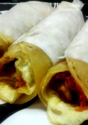 A picture of Egg Chicken Kathi Roll.