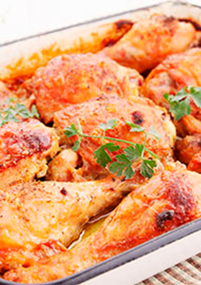 Una foto de Pollo especiado al horno