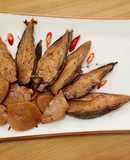 Nõn hoa chuối kho riềng