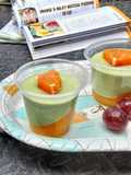Orange & Milky Matcha Pudding in Cup