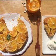 A picture of Upside down Orange cake.