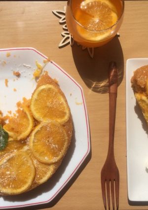 A picture of Upside down Orange cake.