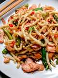 Salmon & Asparagus Udon Noodles
