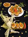 Jacket Potatoes with Buttery Corn Chaat Stuffing