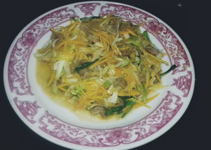 Tumis Daging Sayur Asem Manis pakai Sprite