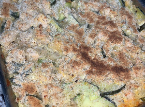 A picture of Chicken and zucchini rice casserole.
