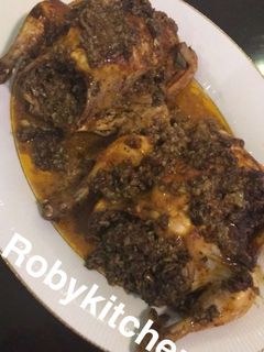 صورة لوصفة دجاج محشي بالفريك