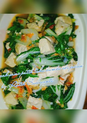 Foto resep Cah sawi putih tahu,bumbu ebi pedas