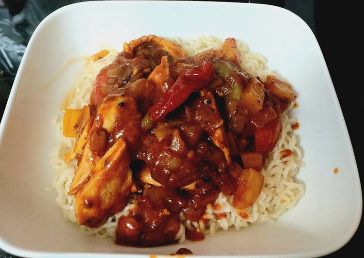 My Ghost Chilli Chicken & Tomato with Noodles ๐