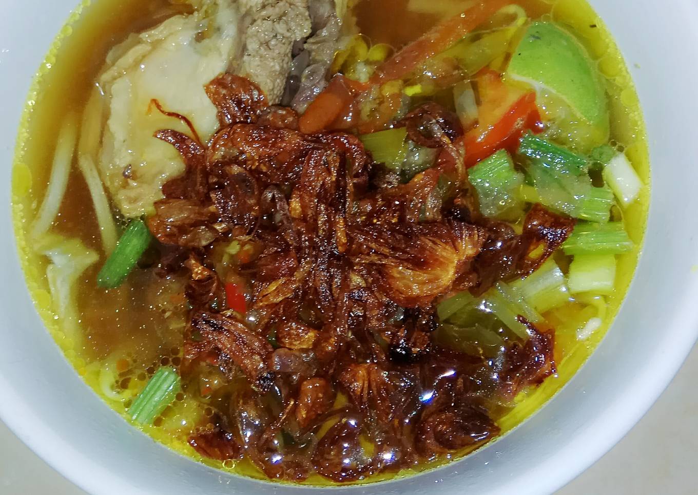 Soto ayam kuah kuning seger