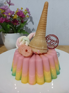 Foto resep Rainbow puding / Puding roti tawar