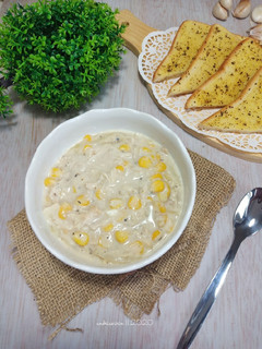 Foto resep Cream Soup and Garlic Bread