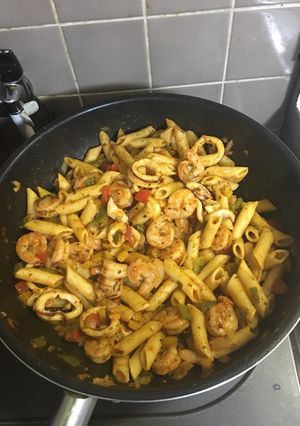 A picture of Seafood stir fry.