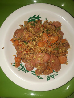 A picture of Sausage and egg sauce.