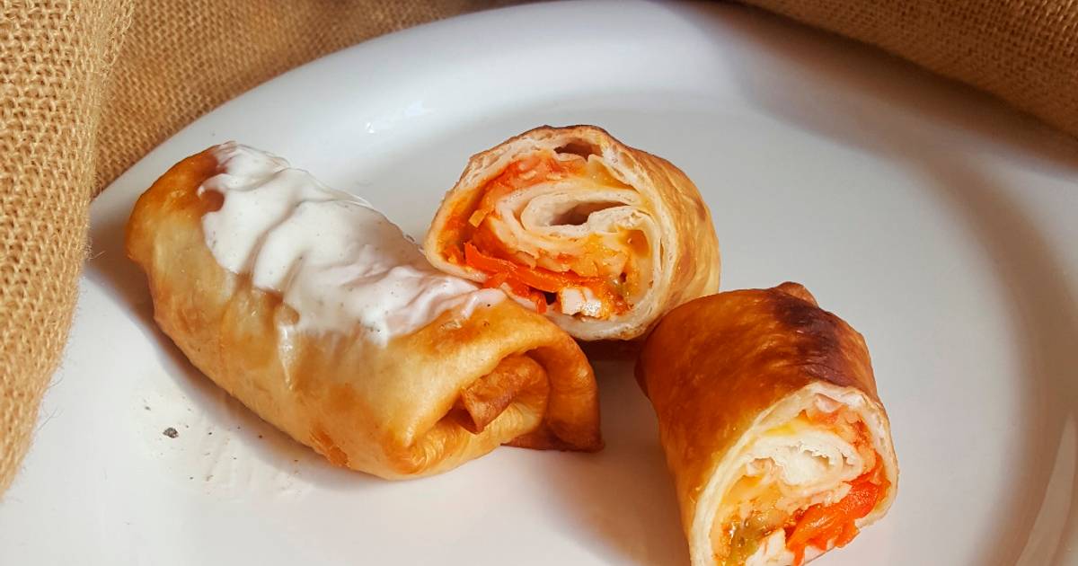 Chimichanga de pollo y queso - Fácil