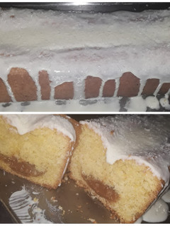 Una foto de Budín de coco relleno de dulce de leche