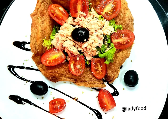 Pasos sencillos para Hacer  🌺🌺Cesta de crepes integrales con ensalada de atún🐟🍀