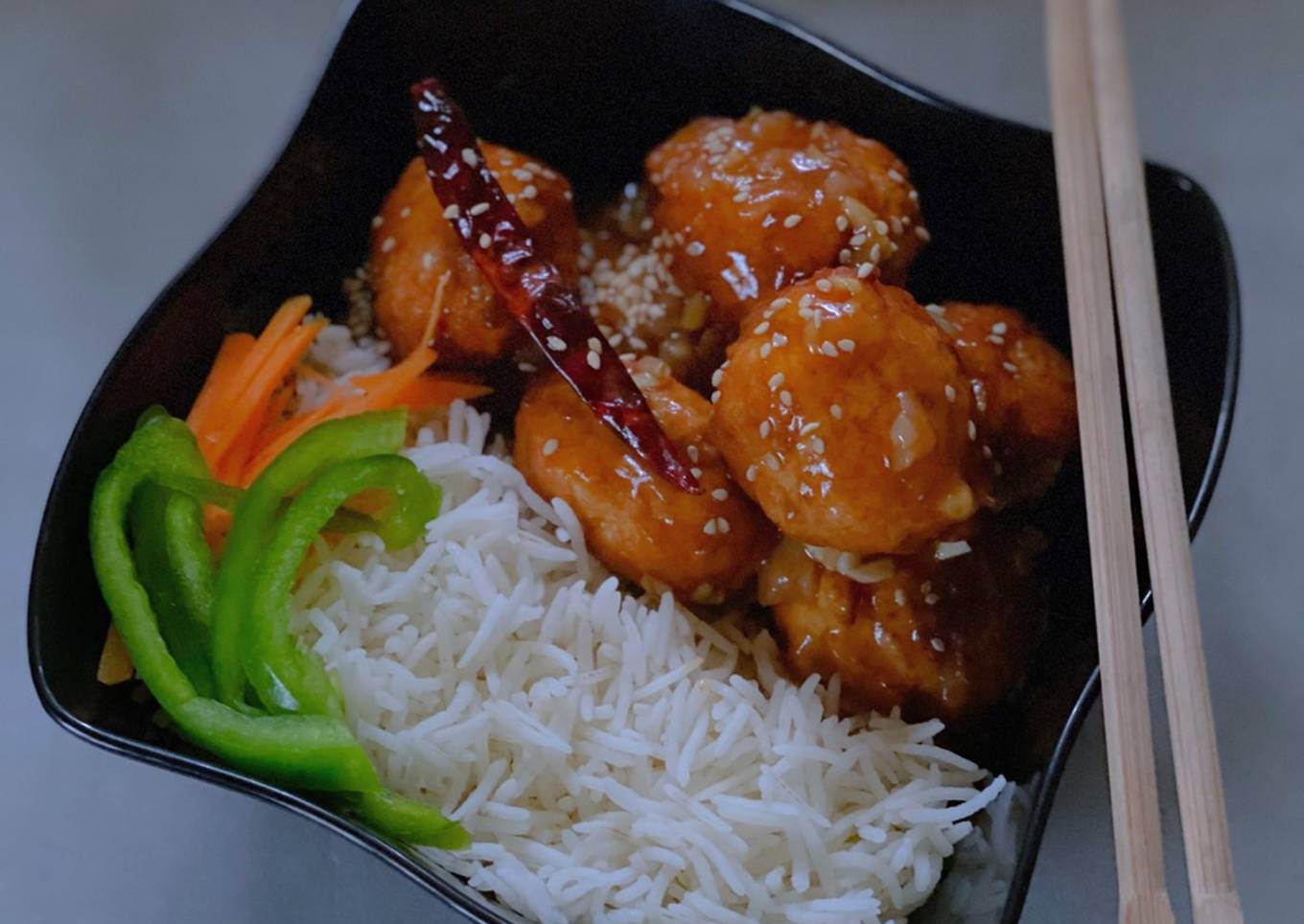 Chinese Chicken Meatballs in Asian Sauce