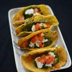 A picture of Makke ki roti sarso ka saag tacos.