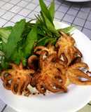 Bạch tuộc nướng sate bằng nồi chiên không dầu
