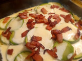 Calabacitas keto con tocino preparadas en microondas