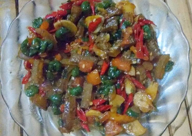 Tumis pokak kikil endul