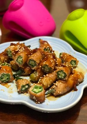 秋葵肉捲 的食譜成品照片
