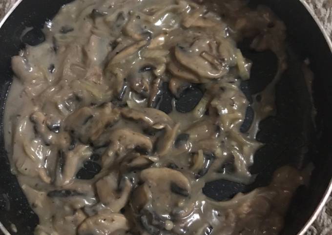 Cara Gampang Membuat Black Pepper Mushroom Sauce (fiber creme), Enak Banget