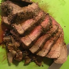 A picture of Garlic and Herb butter crusted Tri Tip Roast.