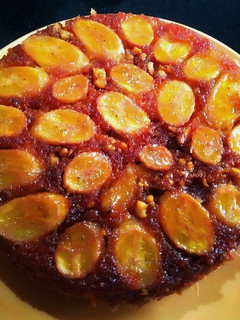 A picture of Walnut Banana Caramel Upside Down Cake.