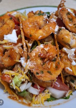 A picture of Grilled Chicken and Shrimp Tacos.