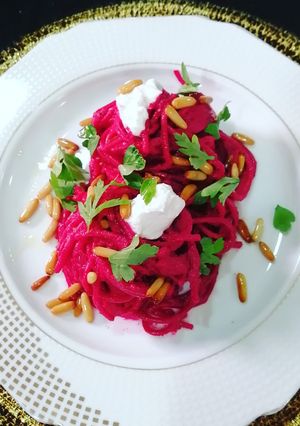 صورة لوصفة اسباجتي بصوص البنجر